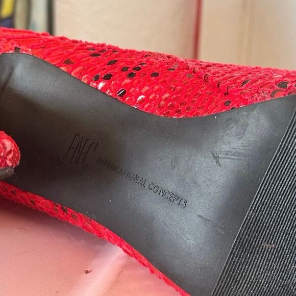 inc international concepts red snake skin knee high boots - Picture 3 of 4